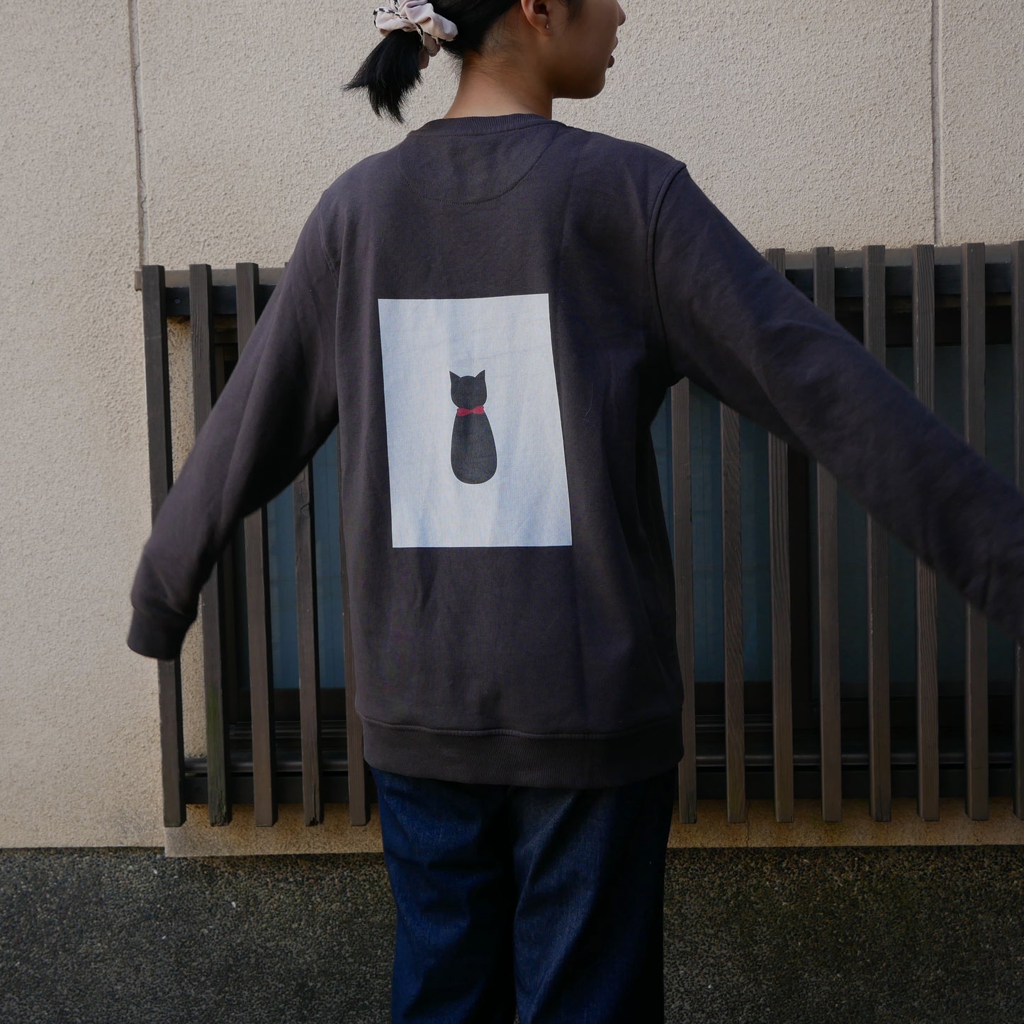 【黒猫】Back print スウェット