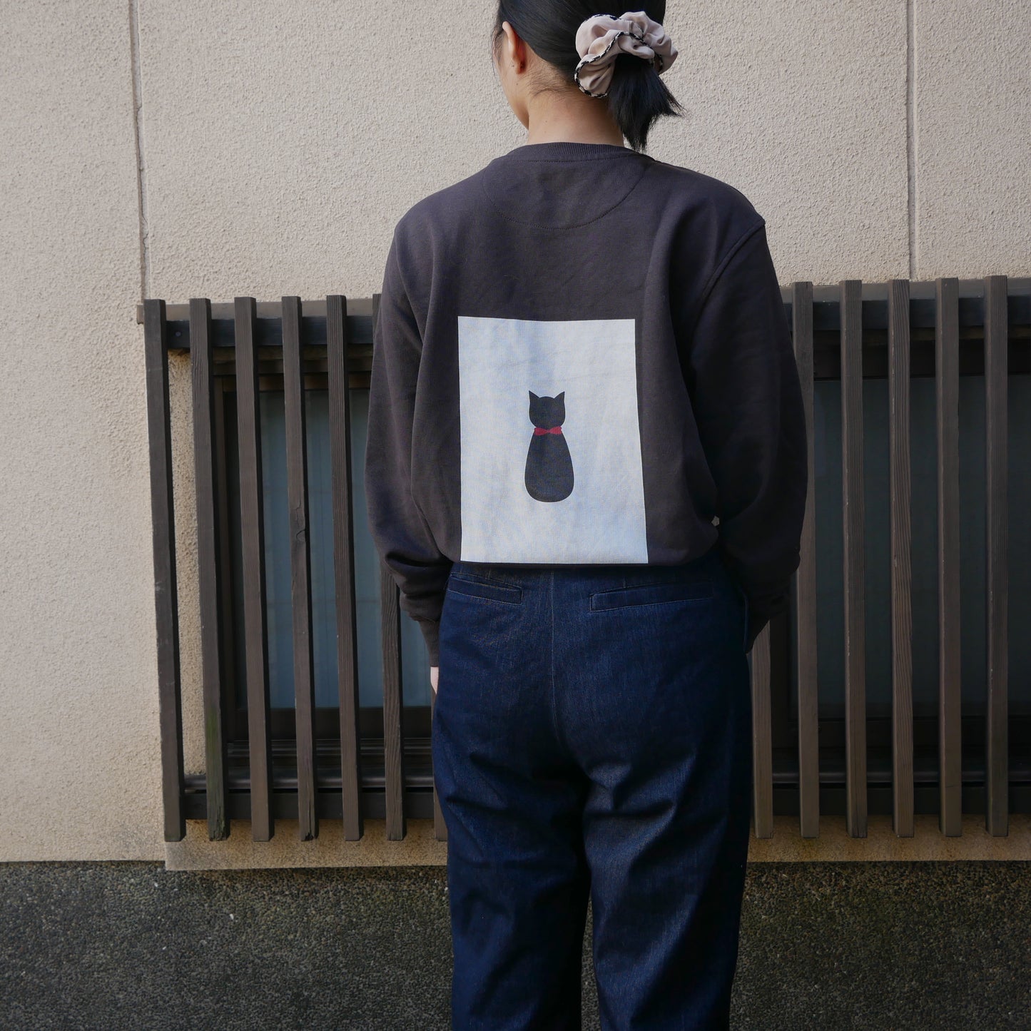 【黒猫】Back print スウェット